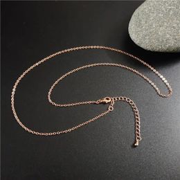 Chains FUWO Finished Rose Golden Chain With 2 Inches Extender Adjustable Length Anti-Tarnish For Necklace Making 1.5 2mm NC003