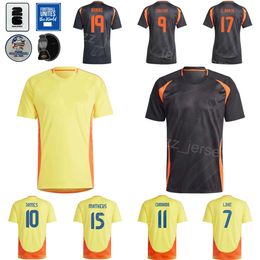 Men Soccer Colombia 11 Jhon Arias Jerseys 24/25 National Team 10 James Rodriguez 23 Yaser Asprilla 2 Carlos Cuesta 9 Jhon Cordoba Football Shirt Kits Copa America