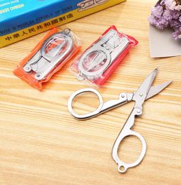 Portable Folding Stainless Steel Scissors Mini Folded Scissors for Travel Home Sewing Stitching2809602