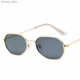 Sunglasses Women Retro Classic Small polygon Sunglasses Men Women Luxury Vintage Black Mirrors Colour Transparent Lens Sun Glasses UV400 Y240416