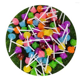 Decorative Flowers 20/30/50pcs Halloween Food Popsicle Lollipop Resin Flatback Cabochon Embellishments Diy Scrapbooking Phone Hair Bow