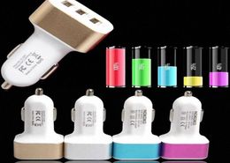 21A2A1A 3 USB Port Car Charger Adapter LED For IPhone Samsung Huawei Phone Tablet GPS Universal Charging Pad For Cell Phones Mo7716381