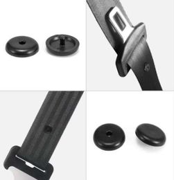 2pcset safety Car Parts Black Beige Plastic Car Safety Seat Belt Stopper Spacing Limit Buckle Clip Retainer Seatbelt StopButton9368021