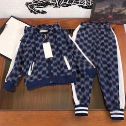 Autumn and winter plush new G boys and girls all print baby style comfortable temperament for older children two-piece top and pants set