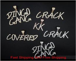 Custom Name A Z Cursive Letters Pendant Necklace For Men Women Gifts Cubic Zirconia Necklace Hip Hop Jewellery 0Sfbf Itvsv2537195