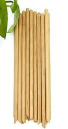 bamboo straws reusable natural Customised logo private label with cleaner and box cleaner disposable for drinking bubble tea2960948