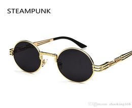 Steampunk Designer sunglasses Men Metal Round Shades Male Clear Sun Glasses For Women Hip Hop Steam Punk Sunglasses For Women Pink6574050