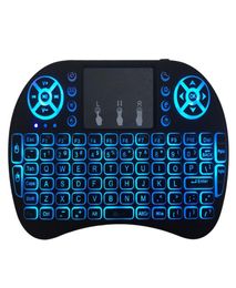 Mini Rii i8 Wireless Keyboard 24G Air Mouse Remote Control Touchpad Backlight Backlit for Smart Android TV Box Tablet Pc Engl282S3286775