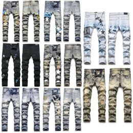 Ksubi Women Designer Mens Jean Skinny Baggy Womens Slim Hole Ripped Pants with Holes Man Straight Design Leg Zipper Hip Hop Bikers Motorcycle True Stacked Jeans