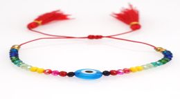 Beaded Strands Turkish Lucky Bracelets For Women Colourful Handmade Braided Rope Jewellery Red Bracelet Female9373760