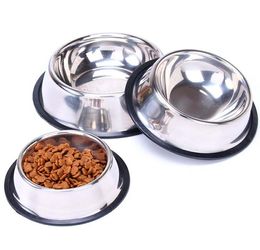 Stainless Dog Bowl Pets Steel Standard Pet Dog bowls Puppy Cat Food or Drink Water Bowl Dish8988871