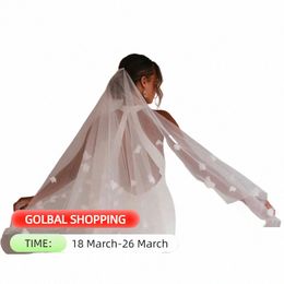 v111 2 Tier Bridal Veil with Blush Floral Wedding Veil Fabric 3D Frs Scattered Drop Bridal Illusi with Comb Cover Face T1Yh#