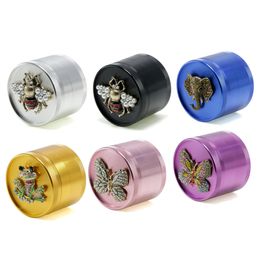 4 camadas 63mm Animal Tobacco Grinder Butterfly Sapo Alumínio Alumínio Metal Herb Grinders Acessórios para fumantes