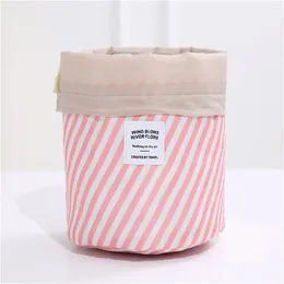 Storage Boxes Cylinder Bag Drawstring Cloth Colour Organiser Travel Cosmetic Housekeeping & Organisers