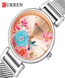 CURREN Fashion Flower Women Watch Top Brand Luxury Rose Gold Women039s Bracelet Watch Ladies Wrist Watches Relogio Feminino J128149454