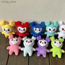 Plush Keychains 9pcs Plush Korean Super Star Plush Toy Cartoon Animal TWICE Momo Doll Keychain Pendant Keybuckle PlushToy for Fans ONCE Girls Y240415