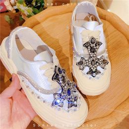 Casual Shoes Female Sneakers Crystals Decoration Satin Flat Canvas Strappy Round Toe Diamond Cross Platform Women