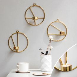 Candle Holders Est Nordic Style Round Metal 3D Geometric Wall Holder Tealight Sconce Decor DIY
