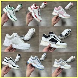 2024 Amirir Shoes Designer Shoe Lace Up Fashion Platform Sneakers Men Women Core Black White Leather Thick Soled Trainers Casual Low Leisure Sneaker