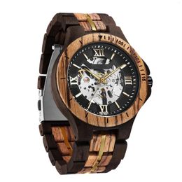 Wristwatches Mens Watch Wood Automatic Mechanical Watches Reloj Clasico 2024