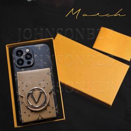 Beautiful iPhone Phone Cases 15 14 Pro Max Mirror inside Designer LU Card Wallet Leather Hi Quality Purse 18 17 16 15pro 14pro 13 12 Plus Case with Logo Box FB