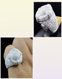 Round CZ Rings Puffed Marine Micro Paved Full Bling Iced Out Cubic Zircon Fashion Hiphop Jewellery Gift Z5C2387748959