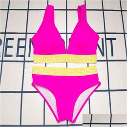 Womens Swimwear Designer Bikini Two-Piece With Alphabet Swimsuit Summer Beach One-Piece Woman Drop Delivery Apparel Clothing Ottpb