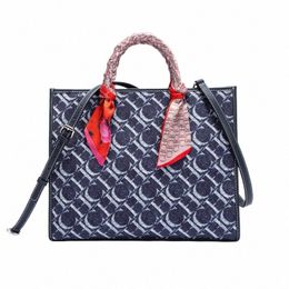 chch 2023 Summer Women's Luxury Large Capacity Handbag Luxury Fi Handbag Printed Canvas Office Travel Shop Bag Ladies v9zU#