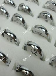 New Smooth Silver Stainless Steel Rings for Women Men Whole Fashion Jewellery Bulk Lots LR346 4213716