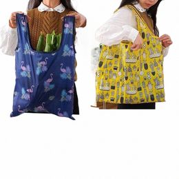 foldable Shop Bag Thickened Portable Vegetable Storage Bag Supermarket Eco-Friendly Large Capacity Handbag A0cL#