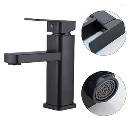 Bathroom Sink Faucets 1pc And Cold Mixer Tap Deck Mounted Basin Black Square Washbasin Bathtub Faucet