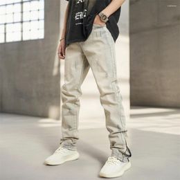 Men's Jeans 2024 Korean Fashion Casual Ankle-Length Classic Man Straight Denim Wide-leg Pants Light Blue Grey Black 3XL
