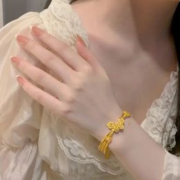 Mencheese Design First Love Golden Bracelet Dream Butterfly Fashion Zircon Girlfriends Gift Girlfriend Ornament 240416