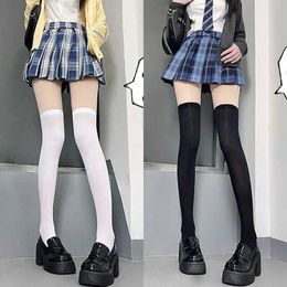 Sexy Socks JK Socks for women Cute Black White Velvet Lolita Long Socks Solid Color Knee High Socks Fashion Kawaii Cosplay Sexy Stockings 240416