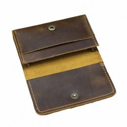 leather Credit Card Holder Wallet Male Slim Wallet Small Bank ID Card Holders Men Retro Crazy Horse Leather Wallet U0Mc#