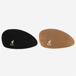 Summer Kangol Kangaroo Top Flat Top Fisherman Hat visor Bacia Hat moda Moda de algodão selvagem Homem e mulheres chapéu de pano liso Q07032482074498