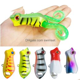 Water Fishing Lures Floating Popper Hard With Strong Hooks Bass Crankbait Drop Delivery Dhr6Y