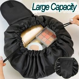 Womens Drawstring Cosmetic Bag Travel Storage Makeup Bags Organiser Make Up Pouch Portable Waterproof Toiletry Beauty Cases 240412