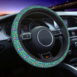 Steering Wheel Covers Aliens Shrooms UFO Sci Fi Space Pattern Cover For Girls Soft Protector 37-38cm Car Accessories