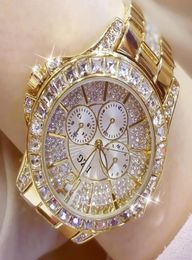 Wristwatches Fashion Women Watch With Diamond Ladies Top Casual Women039s Bracelet Crystal Watches Relogio Feminino5593255
