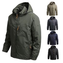 Men Hooded Raincoat Winter Waterproof Skin Tactical Military Jacket Sport Hiking Windbreaker Sunscreen Army Jacket Clothing 240416