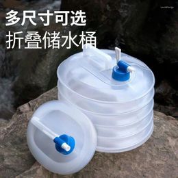 Water Bottles Summer Outdoor Folding Bucket Camping Portable Large Capacity Storage Handheld With Faucet