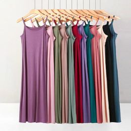 Casual Dresses XL To 8XL Lengthen Modal Dress Large Size Spaghetti Strap Bottoming Halter Sundress Camisoles Slips Inner Petticoat