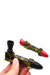 Missile Shape Colourful Metal Hand Pipes Many Colours Easy To Carry Clean Carry High Quality Mini Smoking Pipe Tube Unique Design Ho4494590