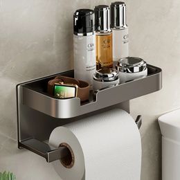 Toilet Tissue Box Without Punching Roll Paper Holder Toilet Paper Storage Wall-Mounted Toilet Paper Storage Rack 240411