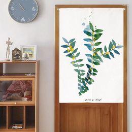 Curtain Watercolour Tropical Plant Leaf Door Curtains Kitchen Bathroom Partition Home Decoration Entrance Hanging Split