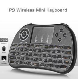 Mini Keyboard 24GHz Wireless Touchpad Gaming Keyboards Rainbow Backlit Handle Air Mouse For Android Smart TV Laptop Tablet Projec6878351