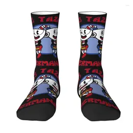 Men's Socks Cute Las Tazas Hermanas Cuphead Women Men Warm 3D Printed Cartoon Game Sports Basketball