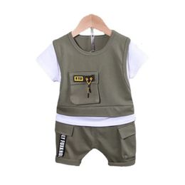 Summer Baby Girl Clothes Infant Boys Clothing Children Casual TShirt Shorts 2PcsSet Toddler Sports Costume Kids Tracksuits 240410