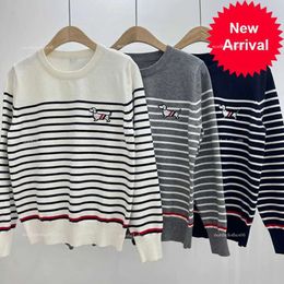24 Autumn New Tb School Style Striped Dog Badge Fashion Knitted Sweater For Women